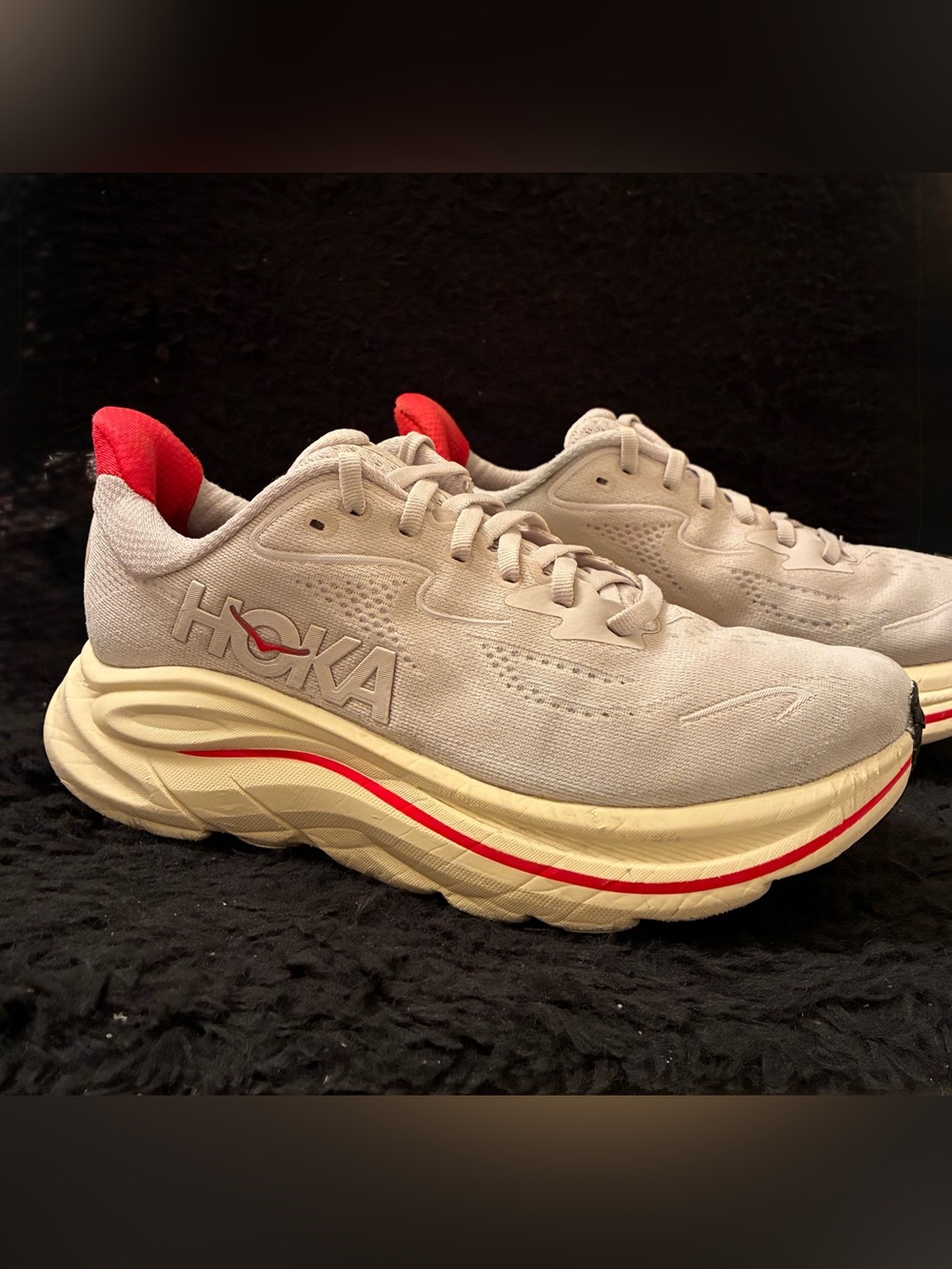 HOKA CLIFTON 10 - STUCO AND CERISE - WOMENS SIZE 7 - Picture 6 of 12
